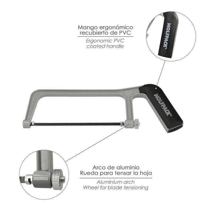 WOLFPACK LINEA PROFESIONAL Mini Arc de Scie Professionnel en Aluminium