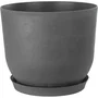 GARDEN ID Swing Rond Pot de Fleurs Gris - Ø 30 cm, 13 L, Hauteur 25 cm - Intérieur/Extérieur