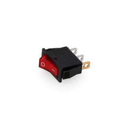 Edm Interrupteur lumineux encastrable étroit 15A noir avec lumière rouge