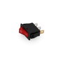 Edm Interrupteur lumineux encastré étroit 15A noir avec lumière rouge