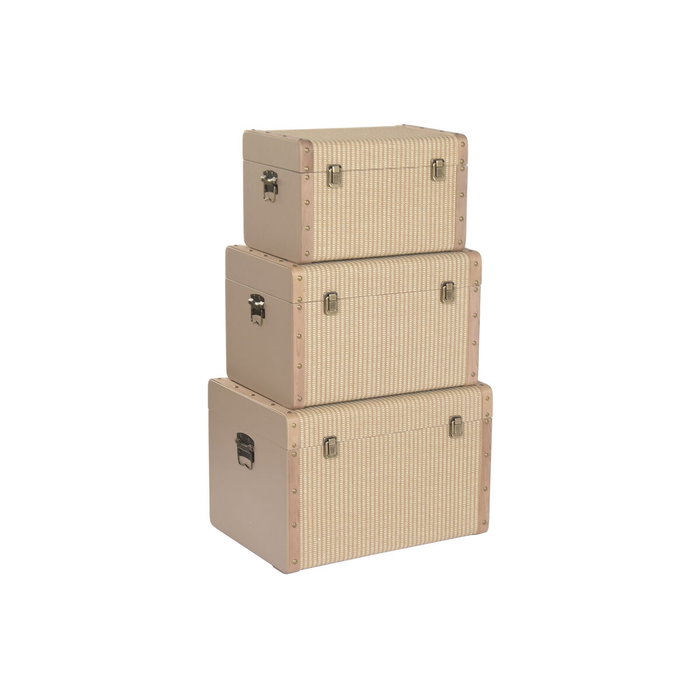 Home ESPRIT Lot de 3 paniers bois traditionnel naturel