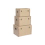 Home ESPRIT Lot de 3 paniers bois traditionnel naturel