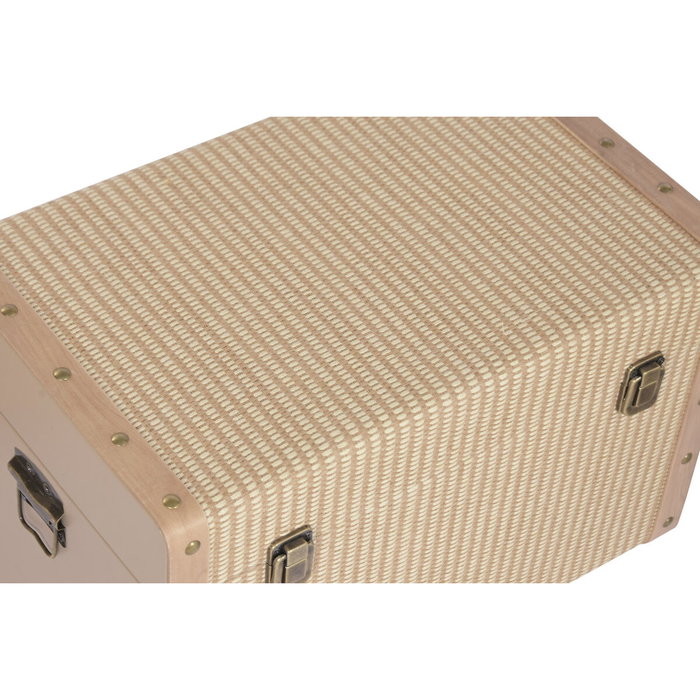Home ESPRIT Lot de 3 paniers bois traditionnel naturel