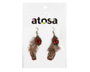 atosa Boucles d'oreilles Indien avec plumes et pierre rouge