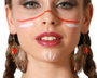 atosa Boucles d'oreilles Indien avec plumes et pierre rouge