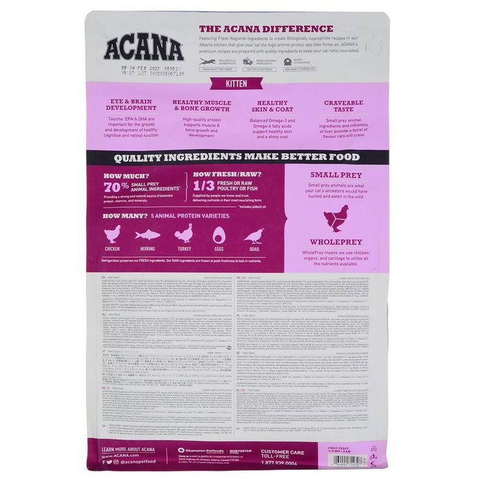 Aliments pour chat Acana First Feast Agneau Oiseaux 1,8 kg Aliments pour chat Acana First Feast Agneau Oiseaux 1,8 kg