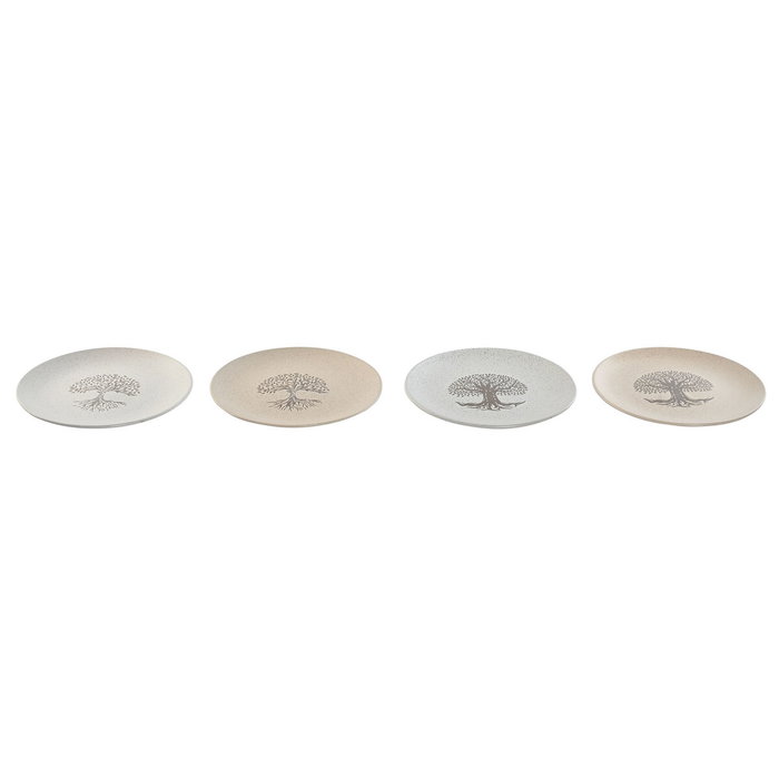 Assiette plate Home ESPRIT Blanc Beige Grès Traditionnel 20 x 20 x 2,5 cm Assiette plate Home ESPRIT Blanc Beige Grès Traditionnel 20 x 20 x 2,5 cm