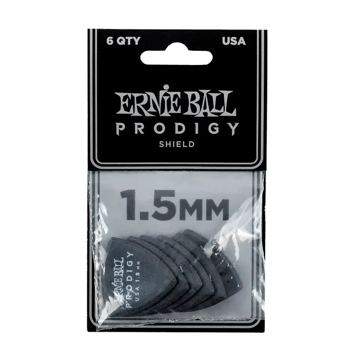 Ernieball Reuleax Médiators Prodigy Delrin Noirs 1,5 mm Lot de 6