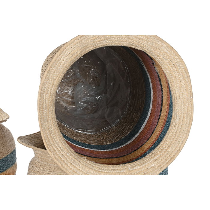 Cache-pot Home ESPRIT Multicouleur Fibre Arabe (4 Unités)