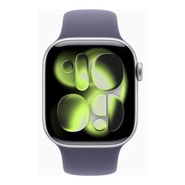 Apple Montre Connectée Smartwatch Series 11 GPS 42 mm Aluminium Argenté Bracelet Sport Niebla Púrpura 64 Go