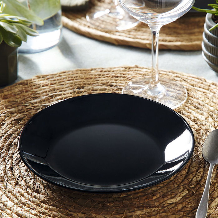 Assiette à dessert Luminarc Zelie Negro Noir verre Ø 18 cm (12 Unités) Assiette à dessert Luminarc Zelie Negro Noir verre Ø 18 cm (12 Unités)