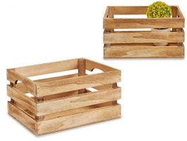 Giftdecor Boîte en Bois Brûlé 26x16x13 cm Marron avec Corde (Set de 24)