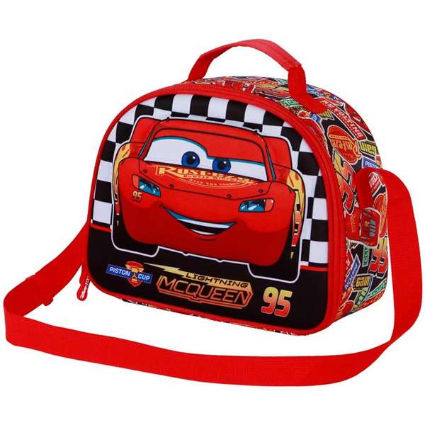 Karactermania Sac porte-repas enfant Cars 3 Racer avec relief 3D - 25,5 x 10 x 20 cm - Rouge - Doublure isothermique