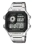 Casio Montre AE1200WHD-1AVEF Homme en Acier Inoxydable Argenté avec Cadran Digital Noir, Affichage Jour/Date/Mois, Mouvement Quartz, Étanche 100 m