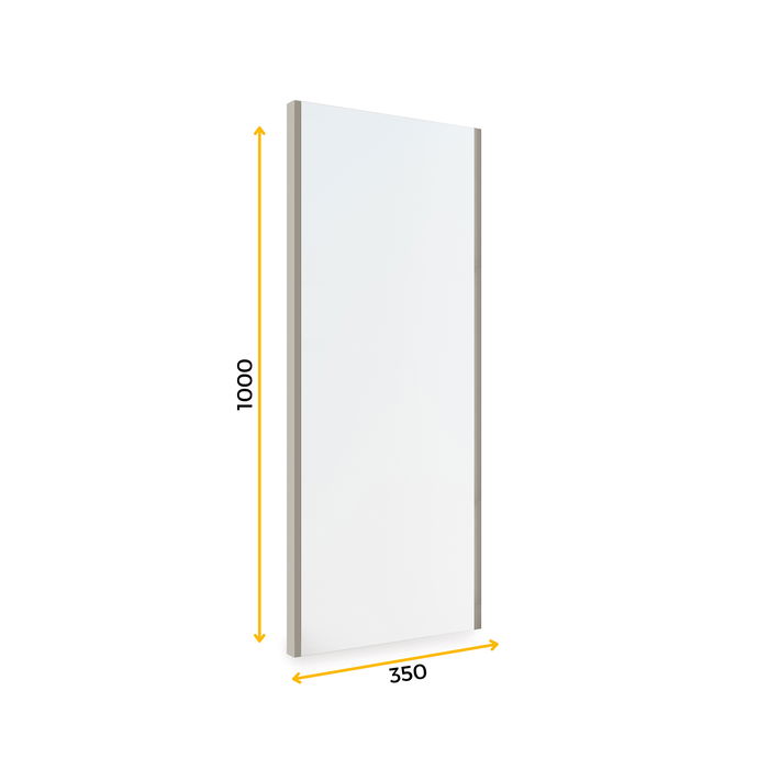 Emuca Miroir extractible pour l'intérieur de l'armoire, Peint gris pierre, Acier et Plastique et Verre