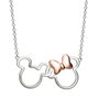 PEERS HARDY Pendentif Disney Mickey et Minnie en plaqué argent avec lazo rose doré