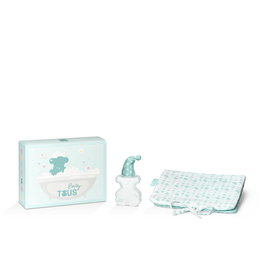Tous Baby Tous - Coffret Cadeau 2 Pièces avec Eau de Cologne Bébé 100 ml et Porte-Serviette - Parfum Unisexe Frais et Floral