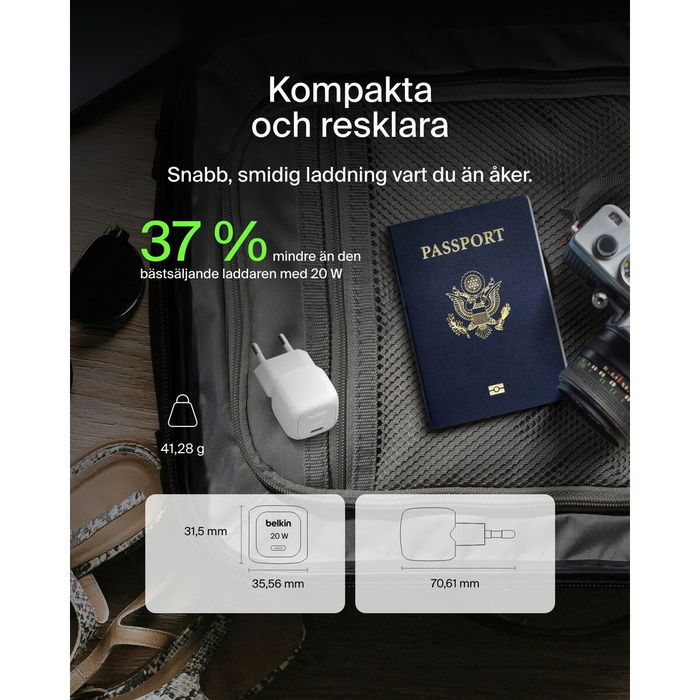 Chargeur mural Belkin WCA009KQWH Blanc 20 W