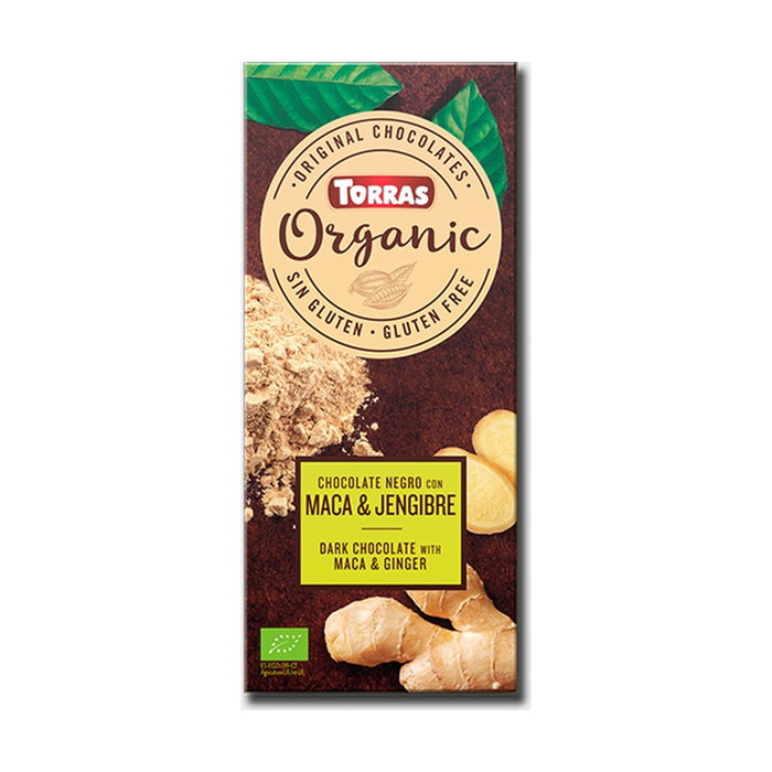 TORRAS Chocolat noir avec maca et gingibre BIO 100g