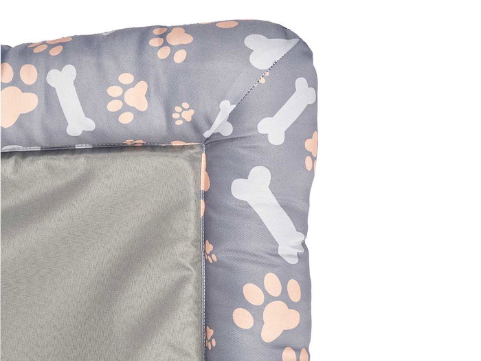 MASCOW Couchette Rectangulaire Motifs Os et Empreintes 85x60cm Gris et Marron MASCOW Couchette Rectangulaire Motifs Os et Empreintes 85x60cm Gris et Marron