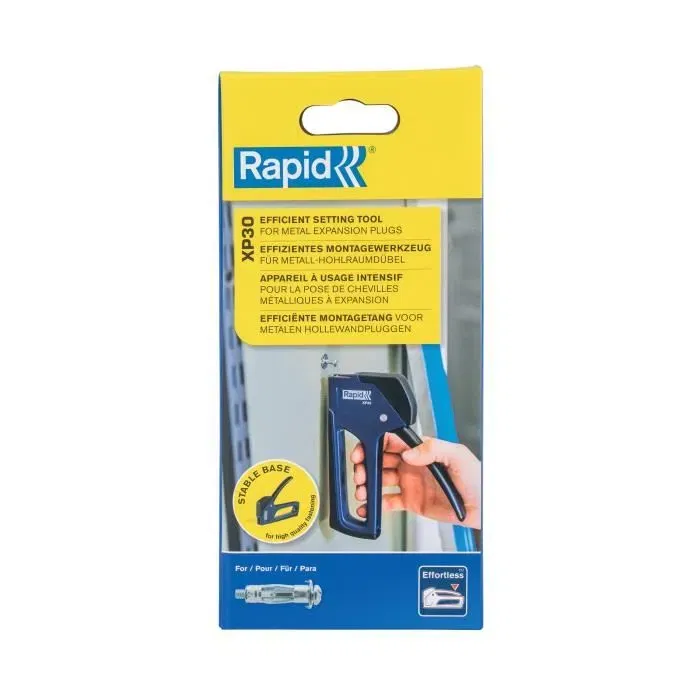 Rapid XP30 - Pince à chevilles à expansion pour plaques de plâtre et cloisons creuses - Usage intensif - Compatible M4 M5 M6