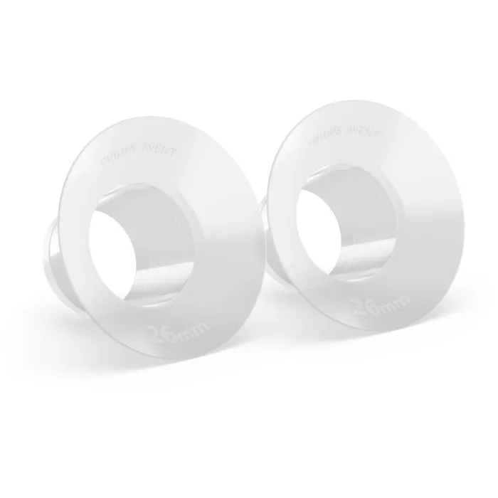 Avent Philips Kit de téterelles et inserts silicone SkinSense, 28 mm et 26 mm, blanc