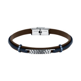 Sector Bracelet en Cuir Synthétique Bleu et Marron 21cm