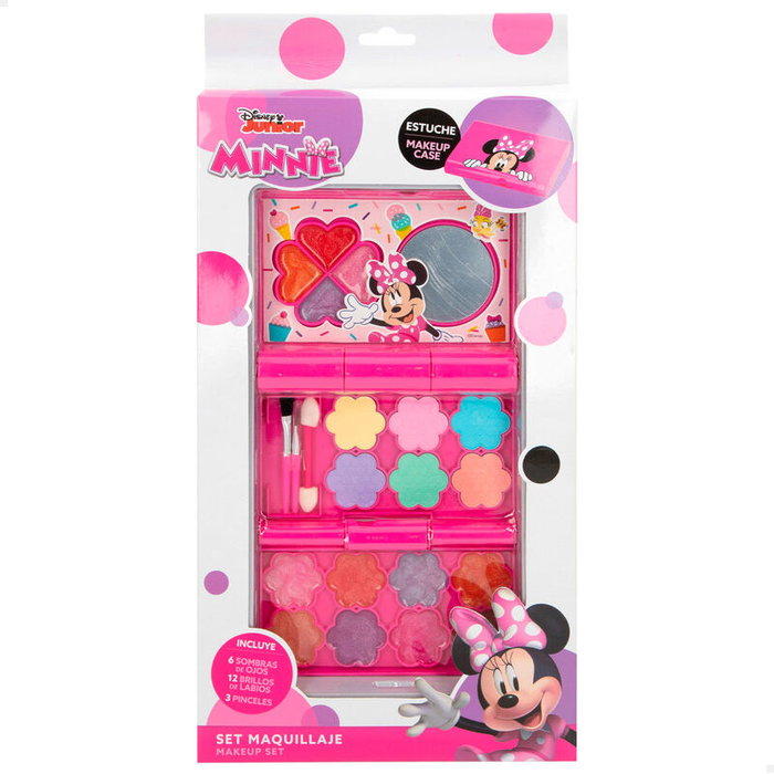 DISNEY Blister/Étui Maquillage Minnie avec 6 Fards à Paupières, 12 Brillants à Lèvres et 3 Pinceaux DISNEY Blister/Étui Maquillage Minnie avec 6 Fards à Paupières, 12 Brillants à Lèvres et 3 Pinceaux