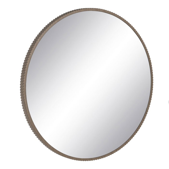 BigBuy Home Miroir mural Naturel Rond 89,5 x 4,5 x 89,5 cm