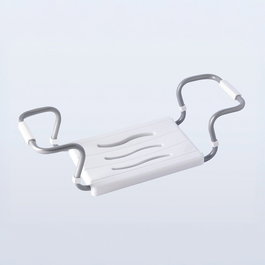 Basics Siège de baignoire réglable 55-70 cm, aluminium inoxydable blanc 55-70 x 26 x 18,7 cm