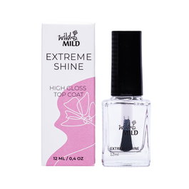Wild&Mild Vernis Top Coat Extreme Shine 12 mL - Vernis protecteur à haute brillance, séchage rapide pour manucure longue durée