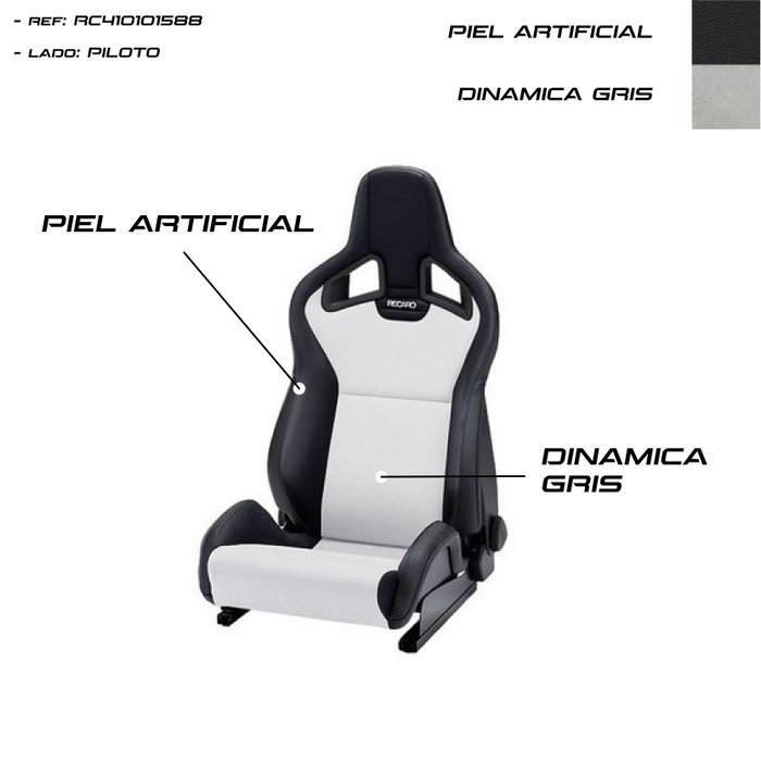 Recaro Sportster CS Siège Sportif Chauffant Simili Cuir Noir / Dynamique Gris Pilote