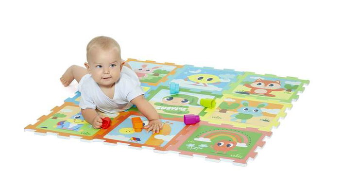 Molto - Tapis puzzle pour bébé et enfants en mousse (EVA), 91,5 x 91,5 x 2 cm - Jeu d'éveil et protection antidérapante