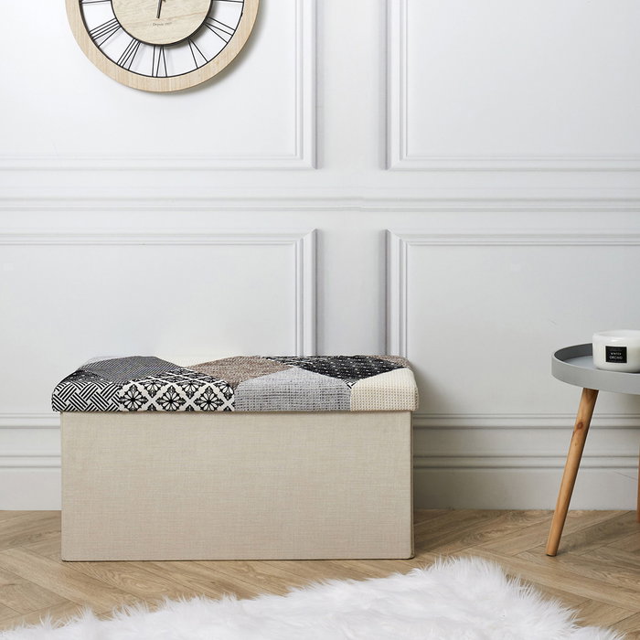 Home Deco Factory Banco-pouf pliable patchwork Home Deco Factory Banco-pouf pliable patchwork
