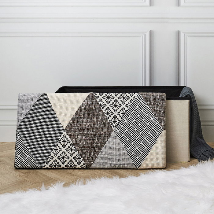 Home Deco Factory Banco-pouf pliable patchwork Home Deco Factory Banco-pouf pliable patchwork