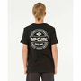 T shirt à manches courtes Enfant Rip Curl Staple Noir 3-4 Ans