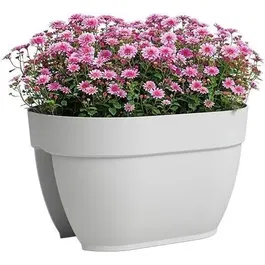 Artevasi Jardinière de balcon Capri Campana - 39 x 25,6 x 22,5 cm - Blanc - Plastique résistant aux intempéries