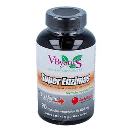 Vbyotics Superenzimes Formule Végétarienne, Complément Alimentaire Multi-Enzymatique, 90 Gélules