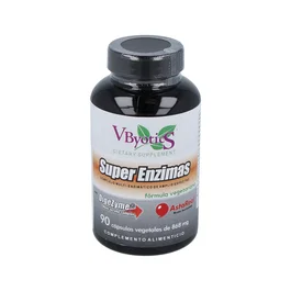 Vbyotics Superenzimes Formule Végétarienne, Complément Alimentaire Multi-Enzymatique, 90 Gélules
