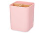 Berilo Organisateur Carré 3 Tiroirs en Bambou et Plastique Rose 9x11x9 cm (Set de 6)