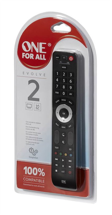 One For All URC7125 - Télécommande universale programmable pour TV Smart Samsung et 1 autre appareil - Évolve 2