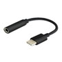 SAVIO Câble USB 3.1 vers Jack 3,5mm et USB C, 0,12m, noir