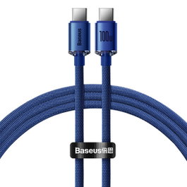 BASEUS Câble USB 2.0 USB-C vers USB-C, 1,2m, bleu, textile