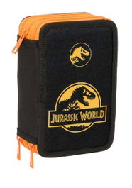 Safta Plumier Triple 37 Pcs Jurassic World - Trousse de Rangement 12,5x19,5x5,5cm pour Enfants