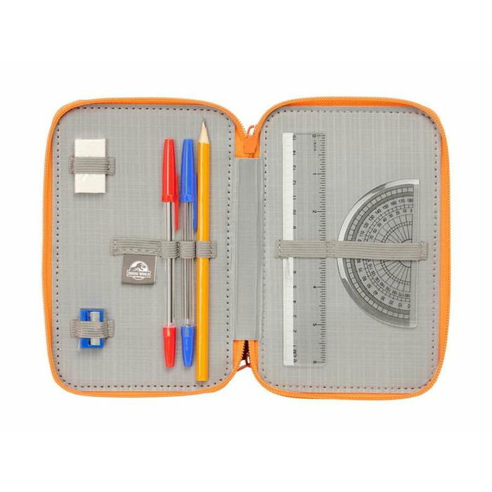 Pochette à crayons triple Jurassic World Noir 12,5 x 19,5 x 5,5 cm 37 Pièces