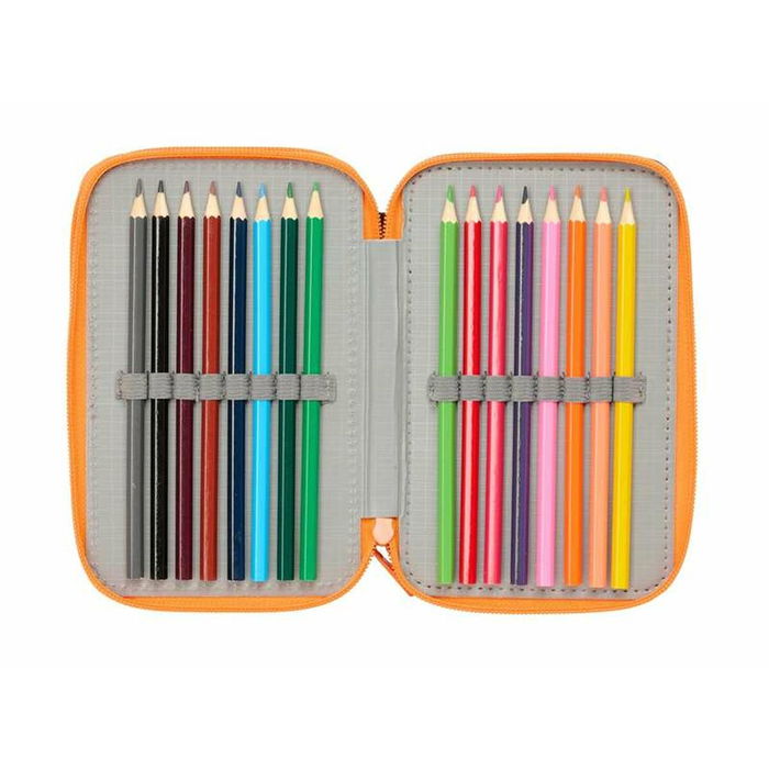 Pochette à crayons triple Jurassic World Noir 12,5 x 19,5 x 5,5 cm 37 Pièces