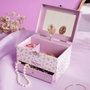 WIDDOP & CO Joyer Musical Rapunzel Princesses Disney - Coffret à Bijoux avec Mélodie et Tiroir à Souvenirs, Motif Floral