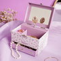 WIDDOP & CO Joyer Musical Rapunzel Princesses Disney - Coffret à Bijoux avec Mélodie et Tiroir à Souvenirs, Motif Floral