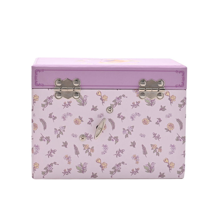 WIDDOP & CO Joyer Musical Rapunzel Princesses Disney - Coffret à Bijoux avec Mélodie et Tiroir à Souvenirs, Motif Floral