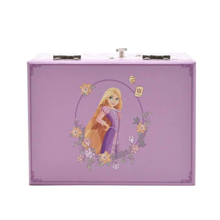 WIDDOP & CO Joyer Musical Rapunzel Princesses Disney - Coffret à Bijoux avec Mélodie et Tiroir à Souvenirs, Motif Floral